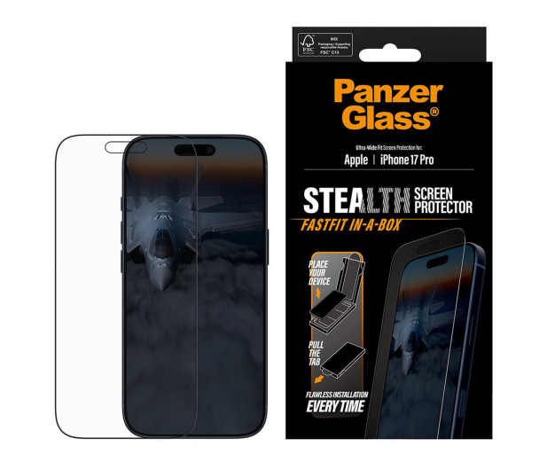 PanzerGlass Stealth Ultra-Wide Fit Fastfit do iPhone 17 Pro - 1538906 - zdjęcie